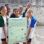 Programa Escolha Certa – Esporte sem Violência: crianças e adolescentes da categoria Mini 3x3 do Núcleo Guaratuba desenvolvem trabalhos sobre cultura de paz.